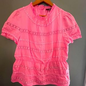 J Crew NWT puffy sleeve pink blouse.
